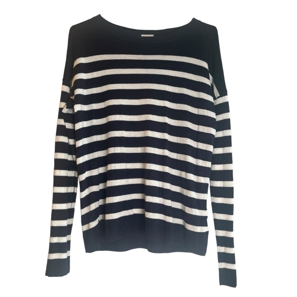 A New‎ Day nautical blue/white striped pullover sz XS